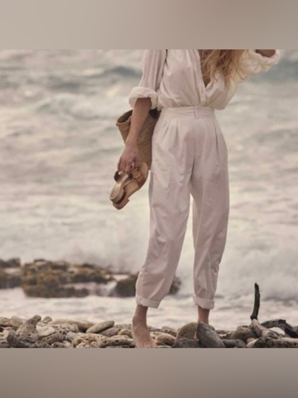 DÔEN Louvre Linen Cotton Pants Salt Size 6 NWT Coastal Quiet Luxury - Picture 9 of 10